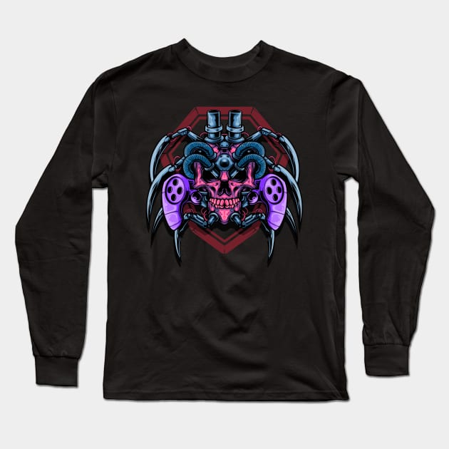 Skull Controller Long Sleeve T-Shirt by phsycartwork